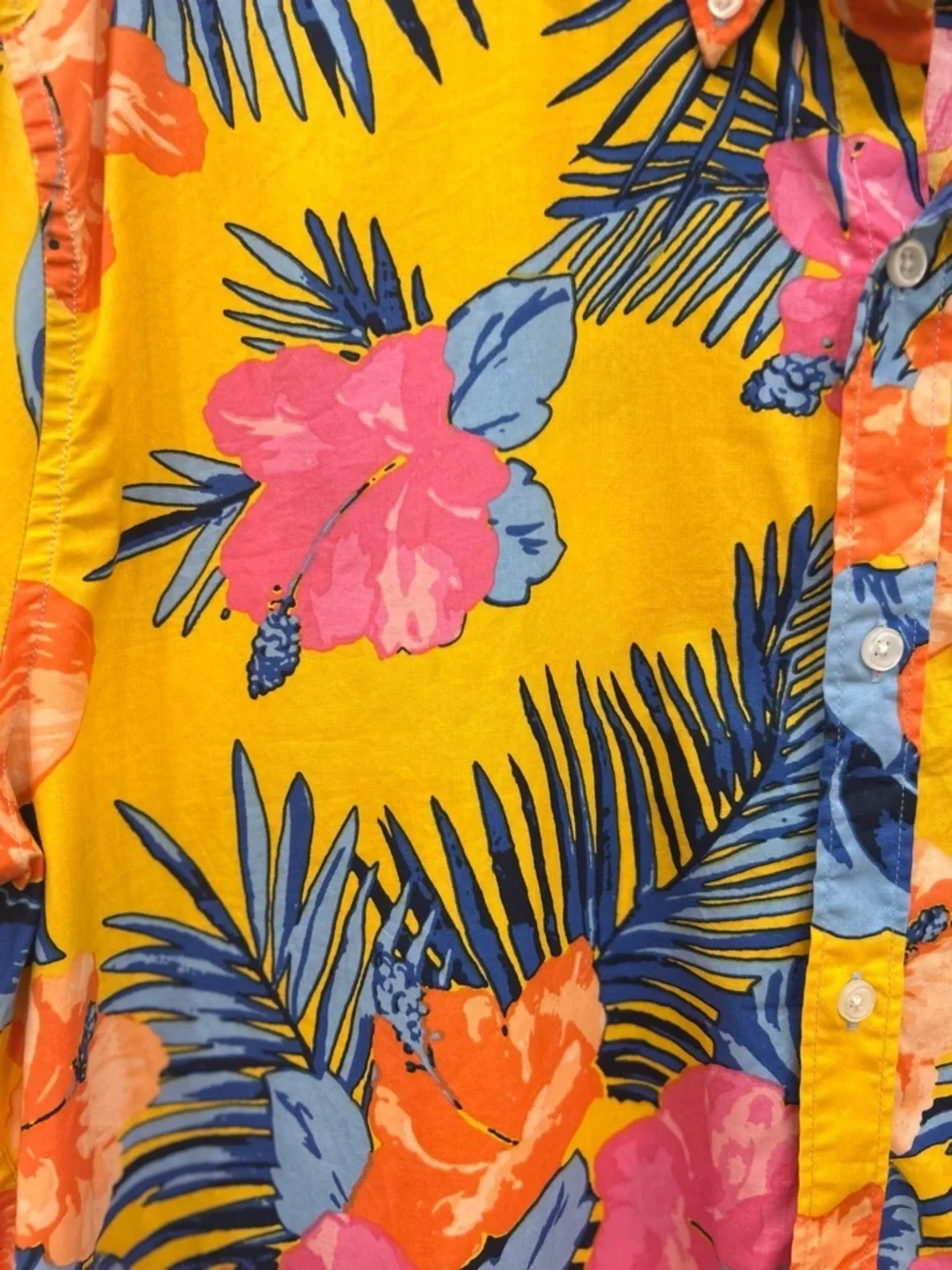 J crew tropical floral slim short sleeve cabana shirt XXL vacation Resortwear